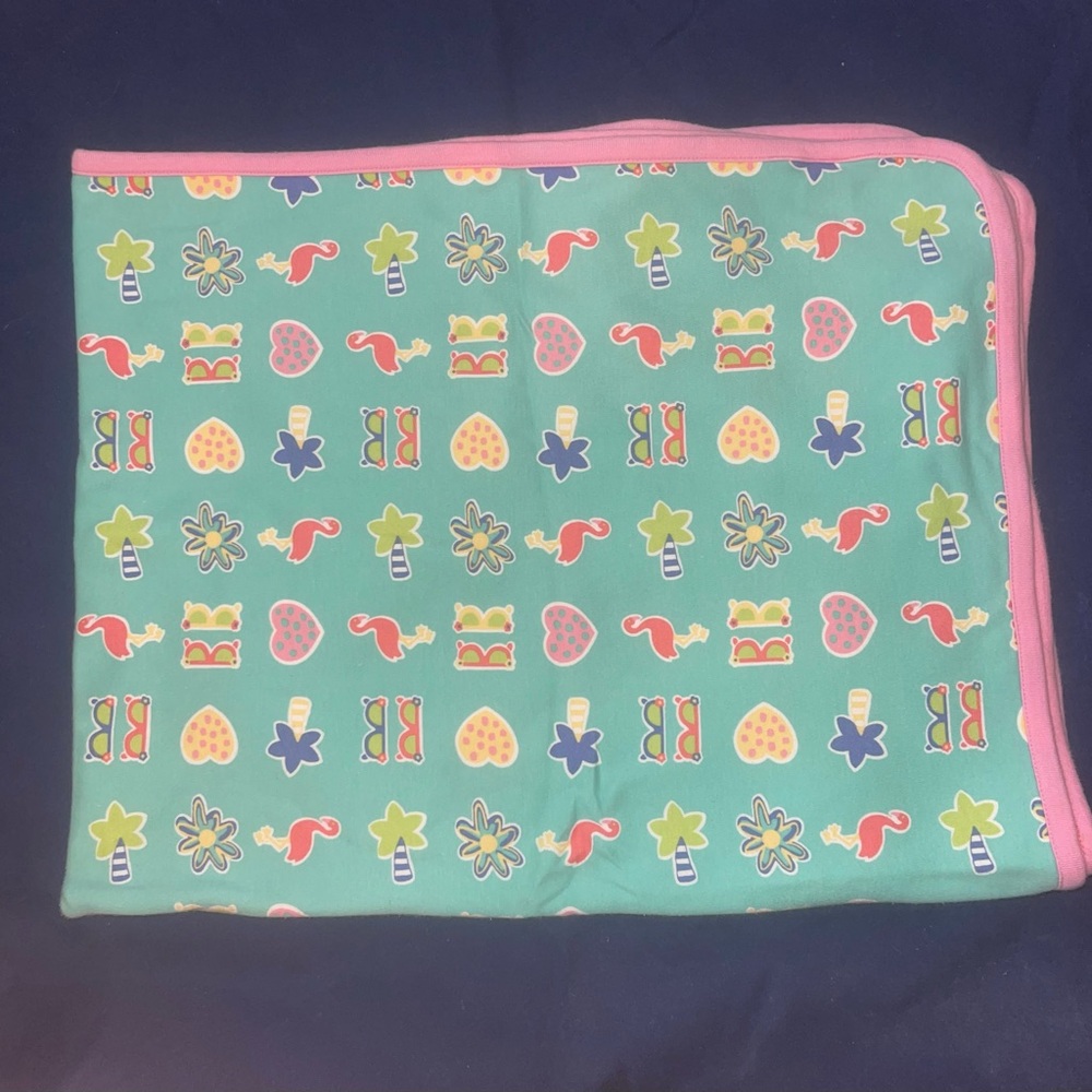 Gymboree Original Miami Beack Pink and Green Blanket